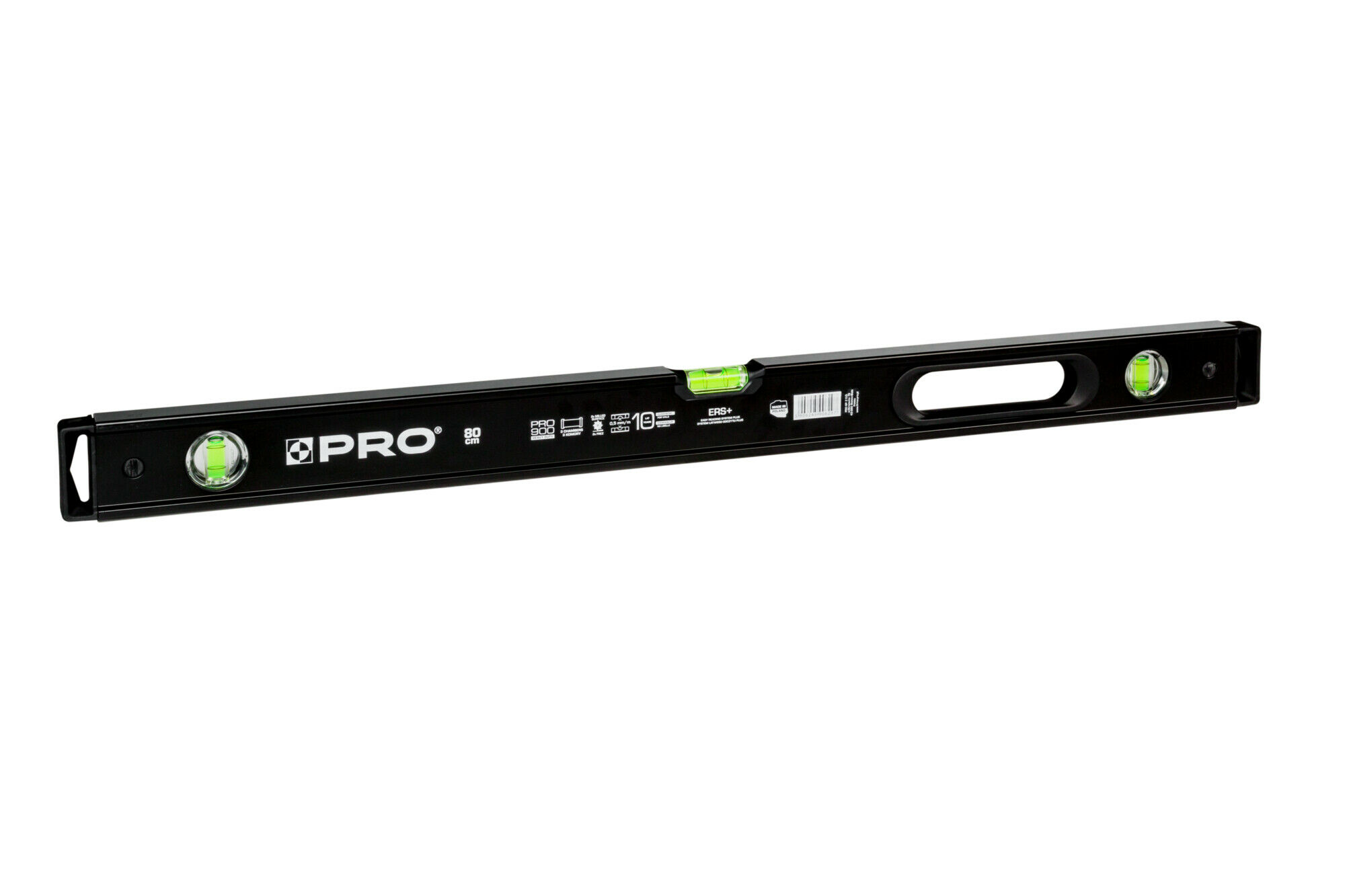 Poziomnica PRO900 HEAVY DUTY malowana czarna dwustronnie frezowana z uchwytami 80 cm PRO