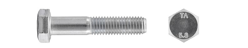 Śruba 16x80 z łbem 6-kątnym z gwintem na części trzpienia kl.5.8 (1 kg)