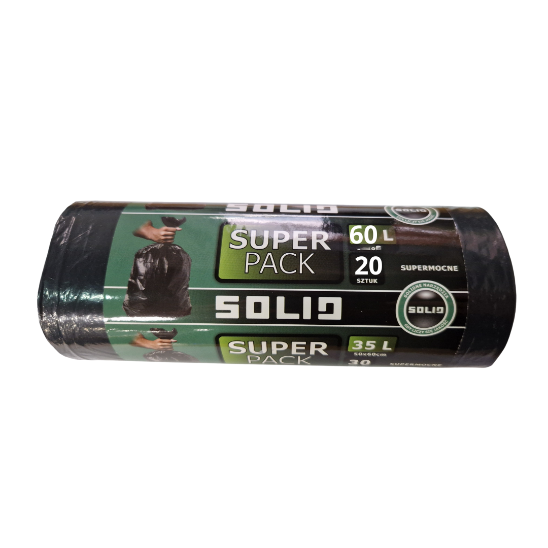 Worki na śmieci 60l Super Pack LDPE 20 szt. SUPER MOCNE