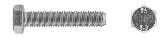 Śruba 6x60 z łbem 6-kątnym z gwintem na całej długości kl.5.8 (1 kg)