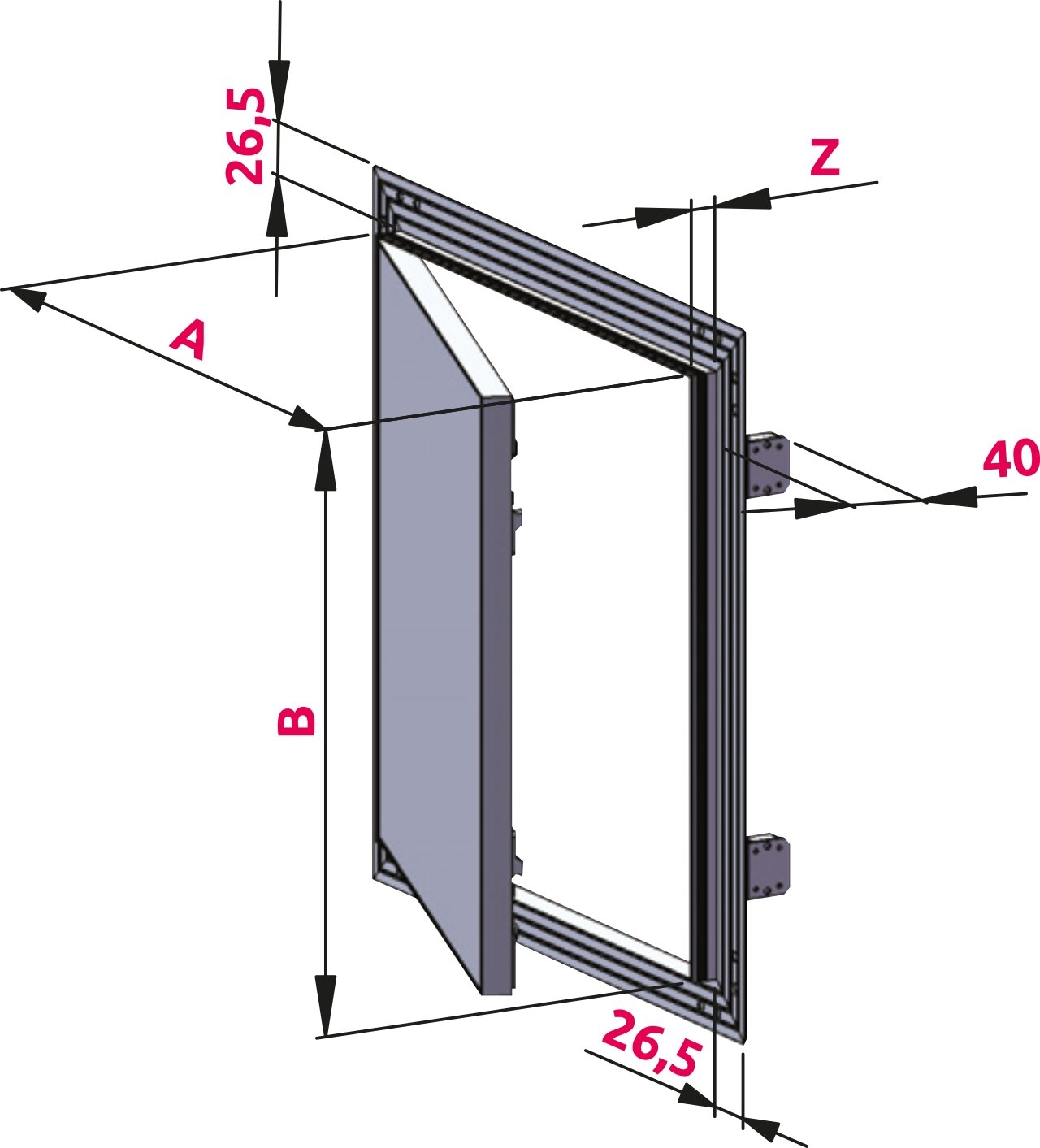 Klapa rewizyjna aluminiowa 25x30