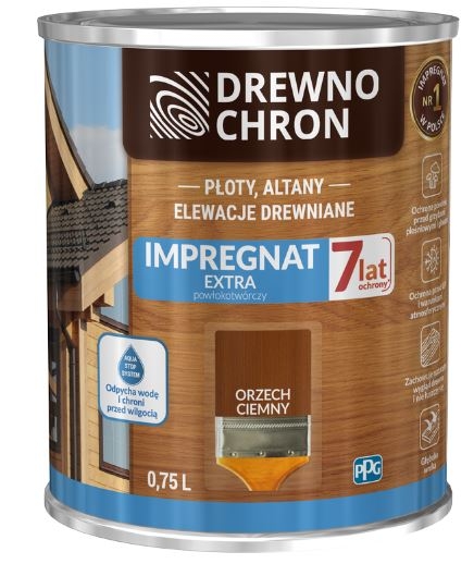 Impregnat do drewna orzech ciemny 0,75 l  DREWNOCHRON