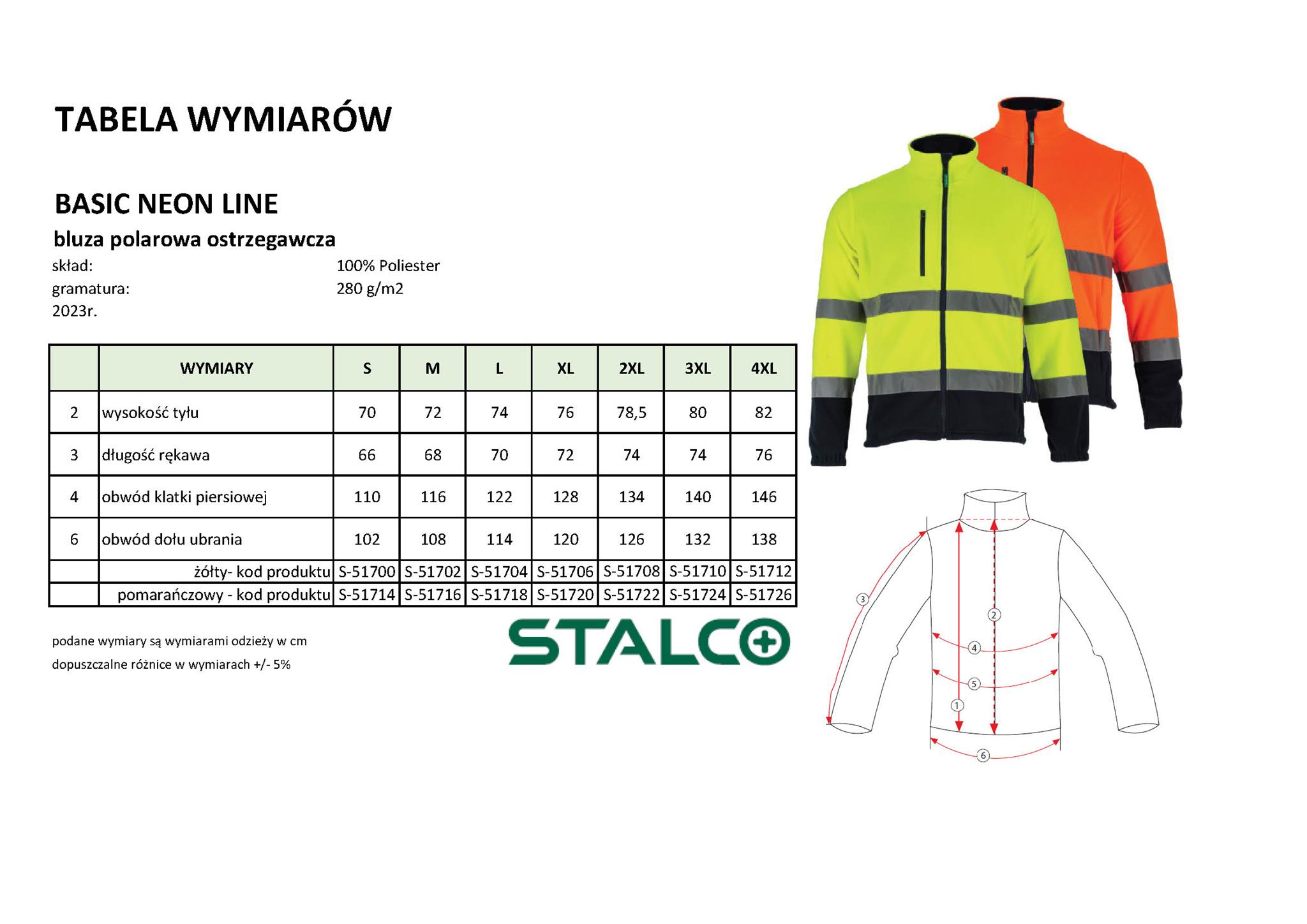 Polar męski ostrzegawczy Basic Neo Line STALCO r. XL