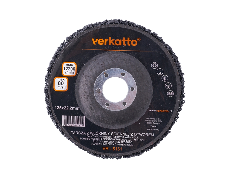 Tarcza z włókniny ściernej z otworem 125x22,2 mm