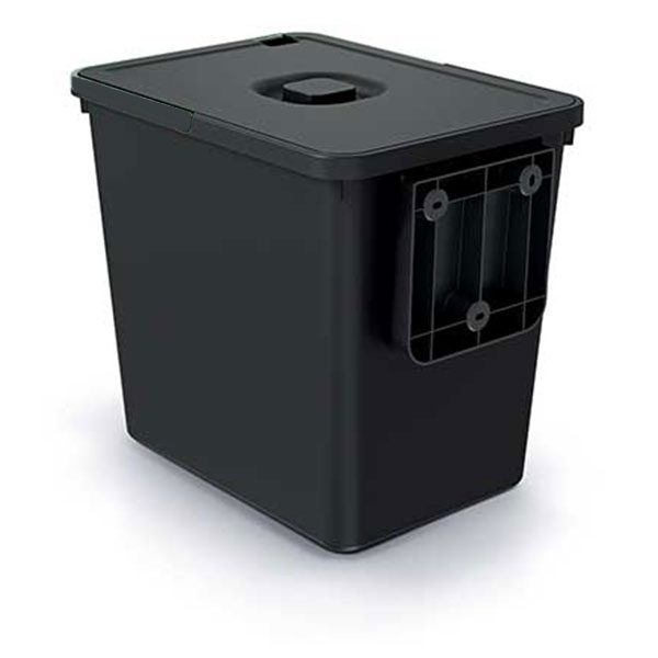 Kosz na śmieci Systema Basica czarny recykling 23 l