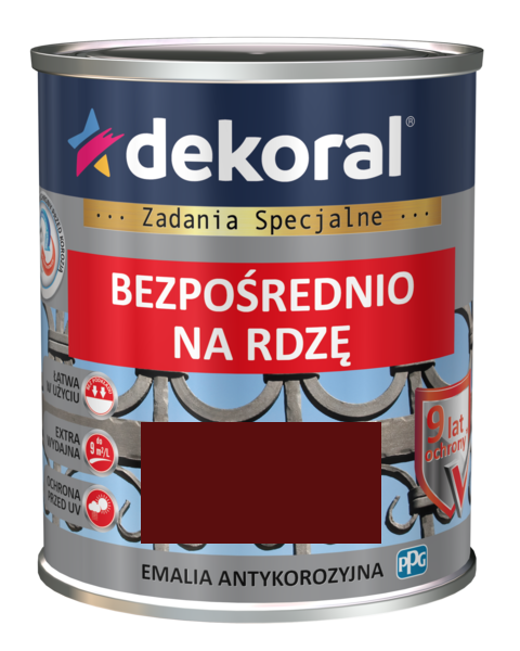 Emalia antykorozyjna bezpośrednio na rdzę kolor: brązowy średni połysk