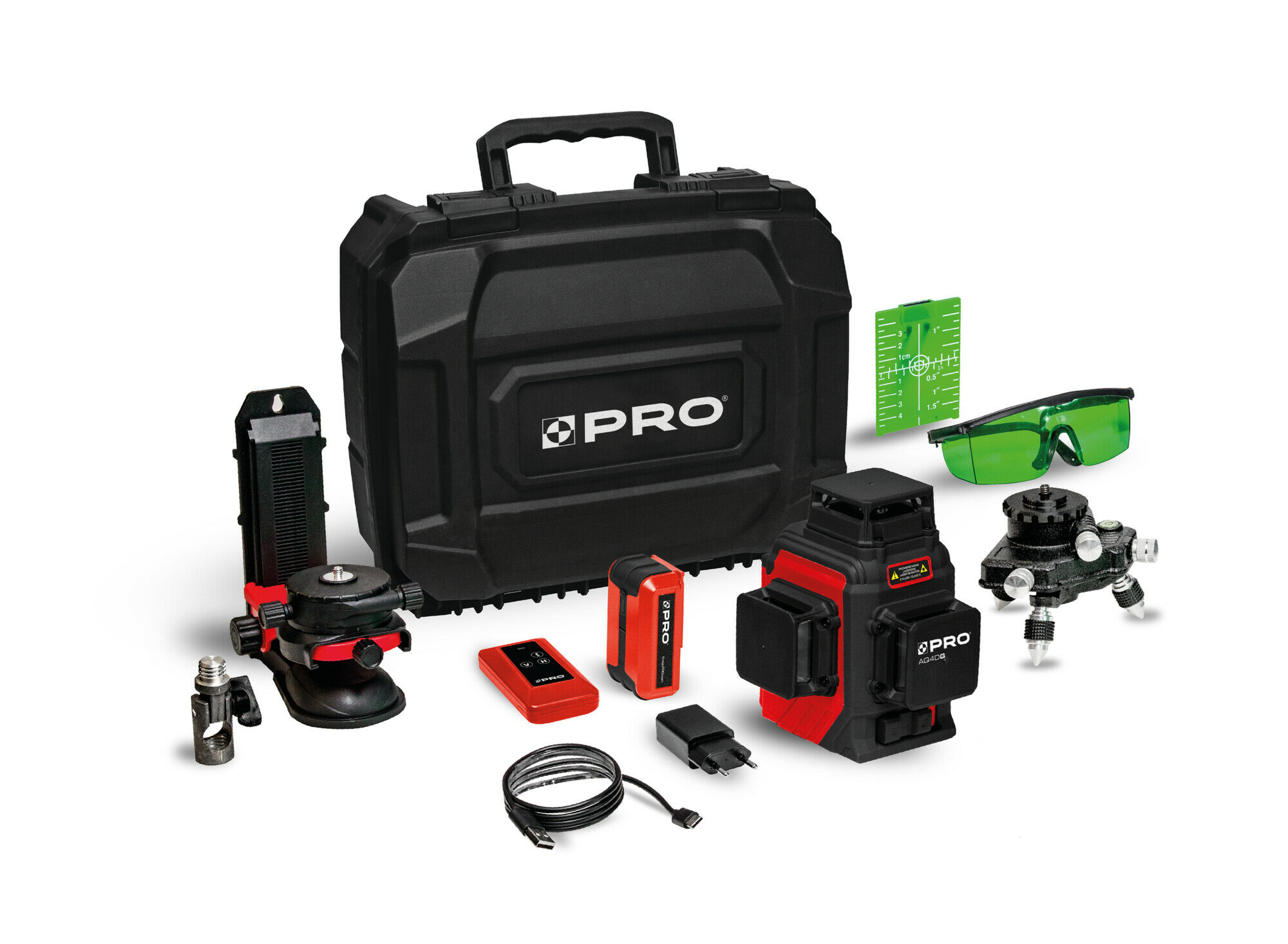 Laser wieloliniowy PRO-AQ3DG (zielona wiązka) ZESTAW PLUS PRO