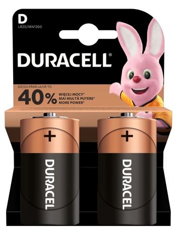 Baterie alkaliczne Duracell LR20 2 szt.