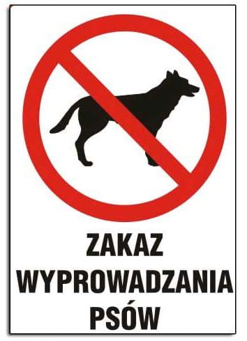 Znak informacyjny Zakaz wyprowadzania psów