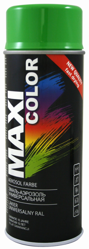 Spray MAXI COLOR  RAL 6018 Zielony 400 ml 