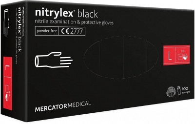 Rękawiczki nitrylowe- nitrylex black r. L