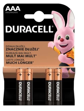 Baterie alkaliczne Duracell AAA LR03 4 szt.